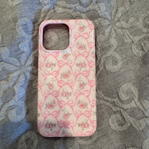 Lovely Pink Bows iPhone 15 Pro Max Velvet Caviar Case - Picture 2 of 3